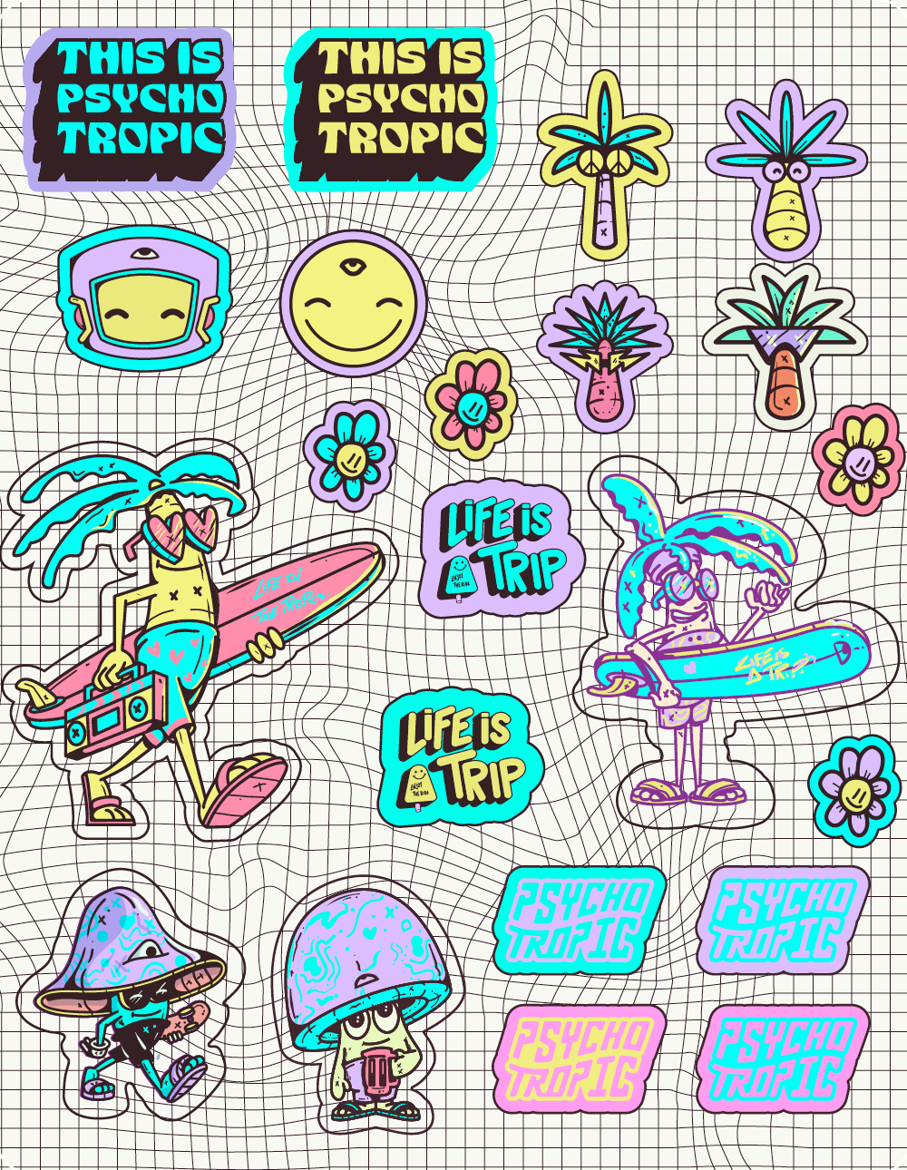 This is Psycho Tropic (Sticker pack)